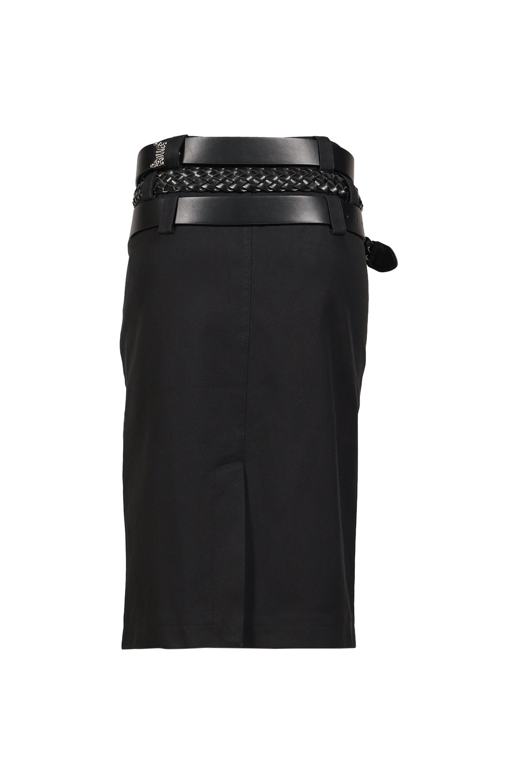 BLACK PENCIL SKIRT WITH DETACHABLE BELTS / BLK