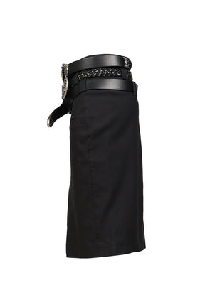 BLACK PENCIL SKIRT WITH DETACHABLE BELTS / BLK