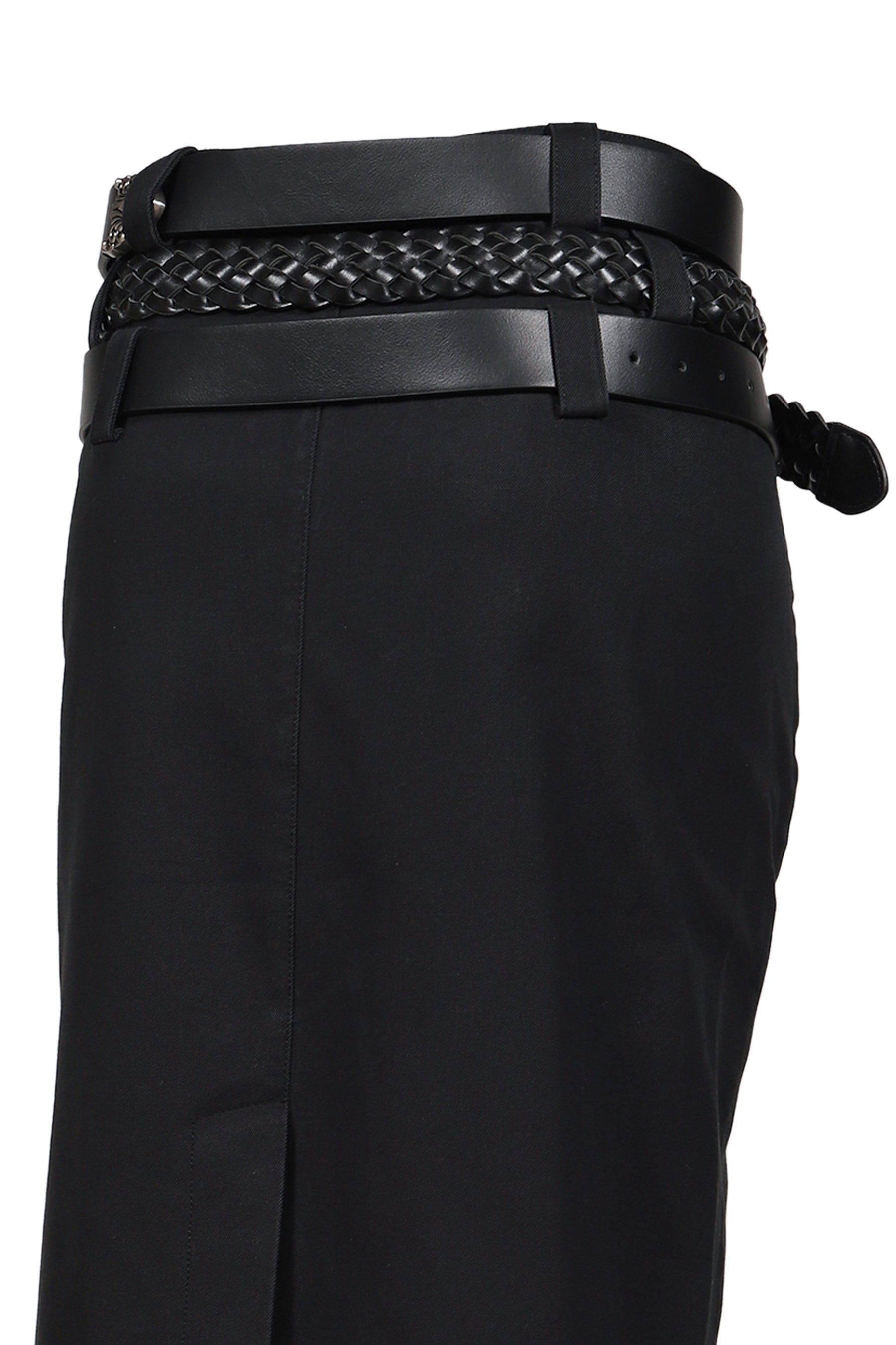 BLACK PENCIL SKIRT WITH DETACHABLE BELTS / BLK