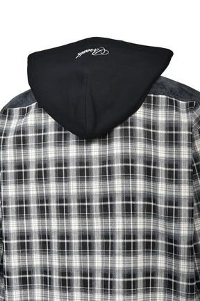 NEW RICH CHECK HOODIE SHIRT / BLK WHT