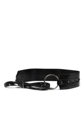 TWO BUCKLE BOLD BELT / BLK
