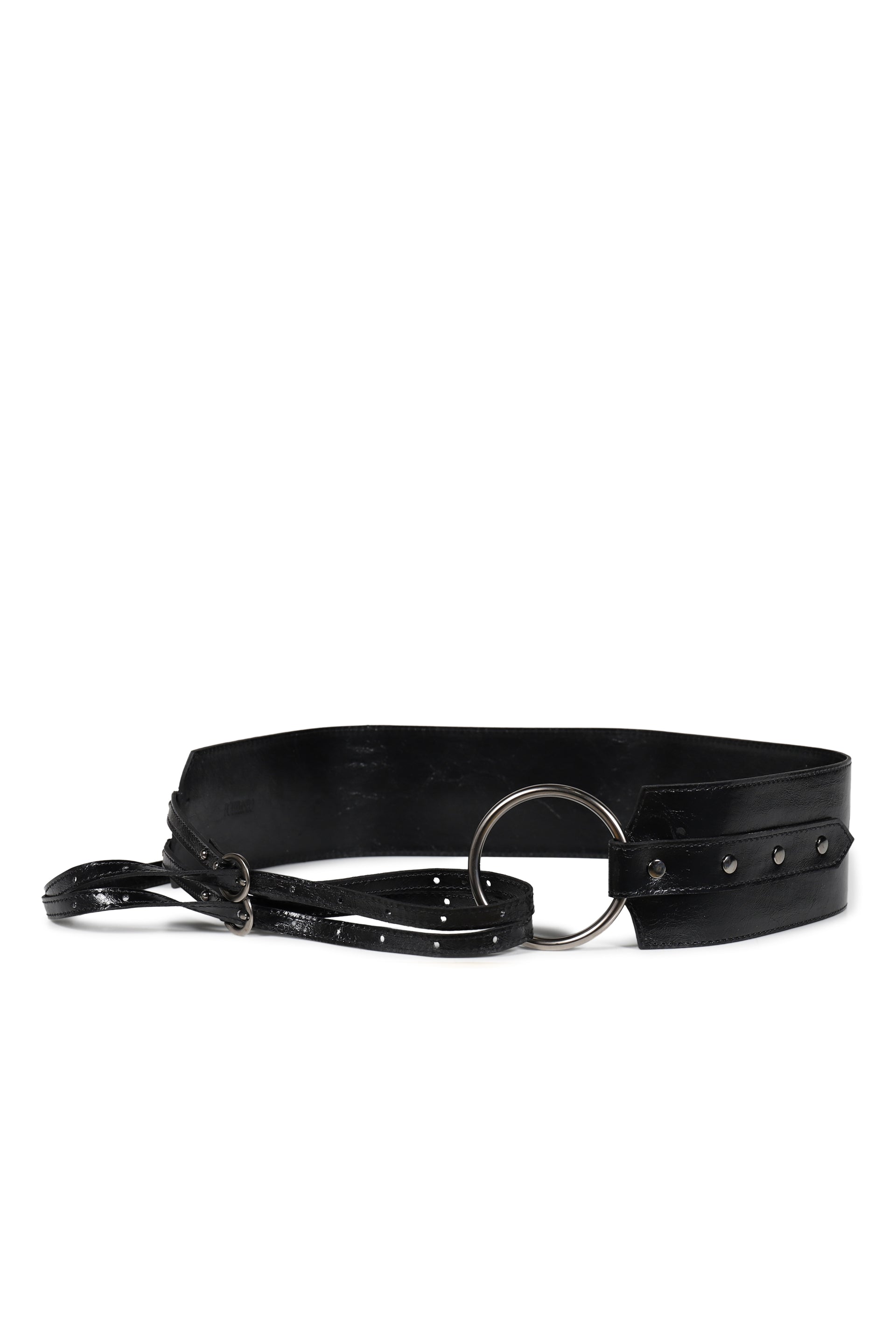 TWO BUCKLE BOLD BELT / BLK