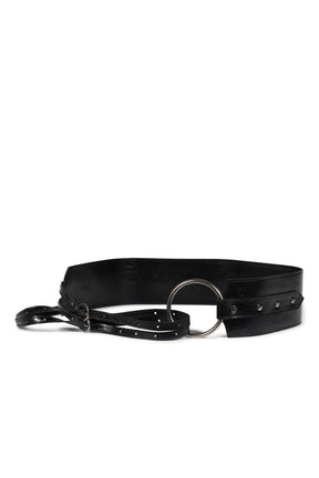 TWO BUCKLE BOLD BELT / BLK