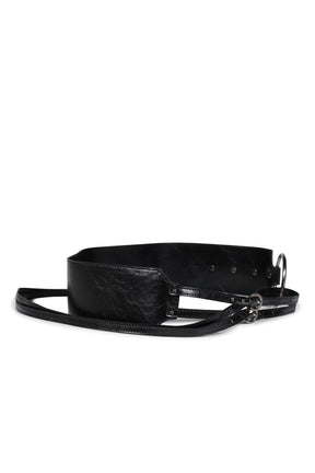 TWO BUCKLE BOLD BELT / BLK