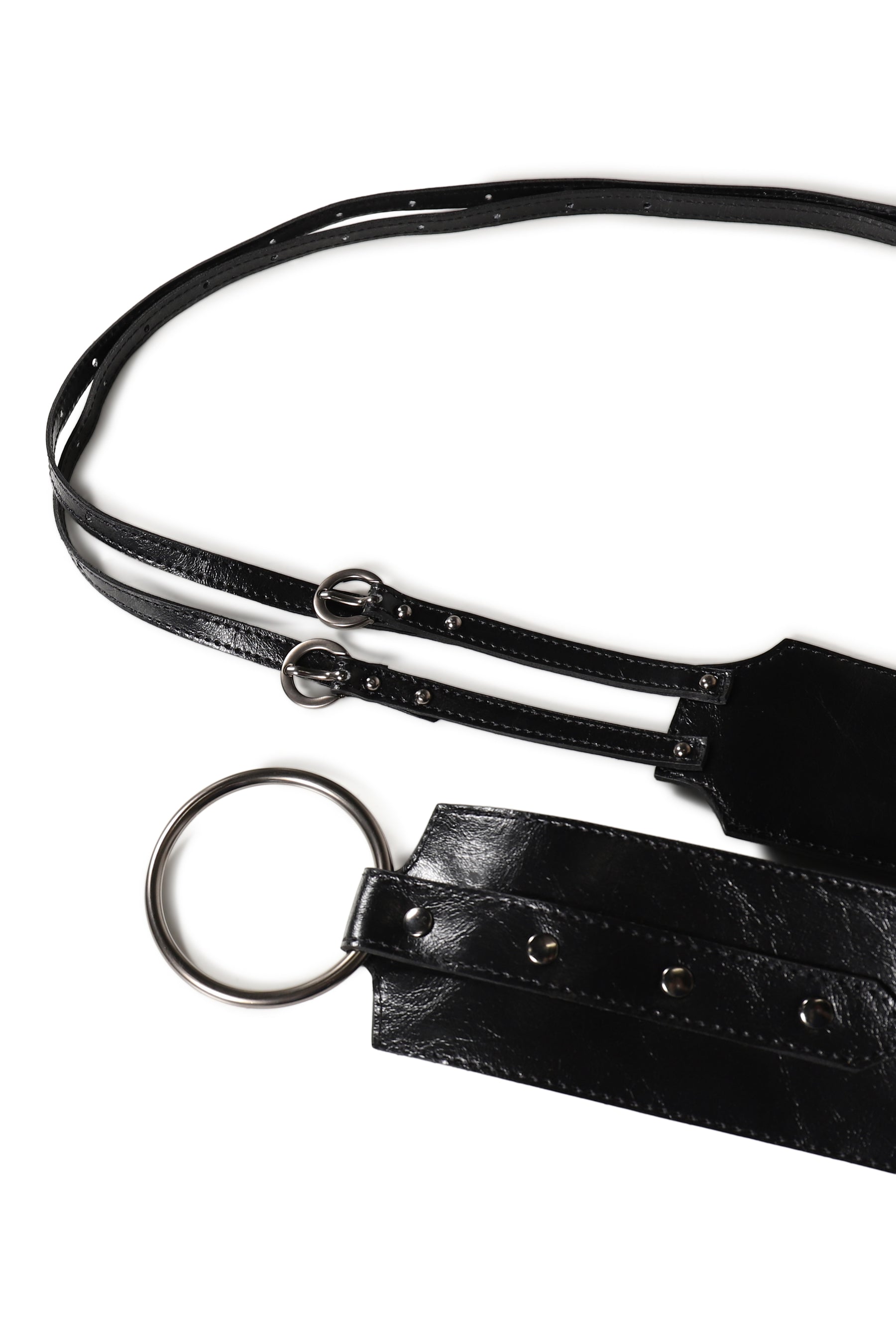 TWO BUCKLE BOLD BELT / BLK