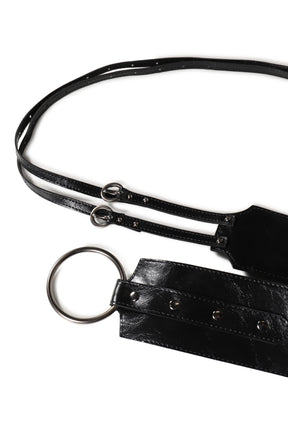 TWO BUCKLE BOLD BELT / BLK