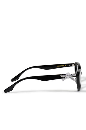 GEMSTONE BOWKNOT GLASSES MIDDLE BOW / BLK