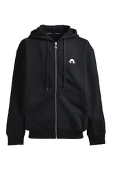 MOON LOGO FLEECE ZIPPED HOODIE / BLK