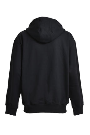 MOON LOGO FLEECE ZIPPED HOODIE / BLK