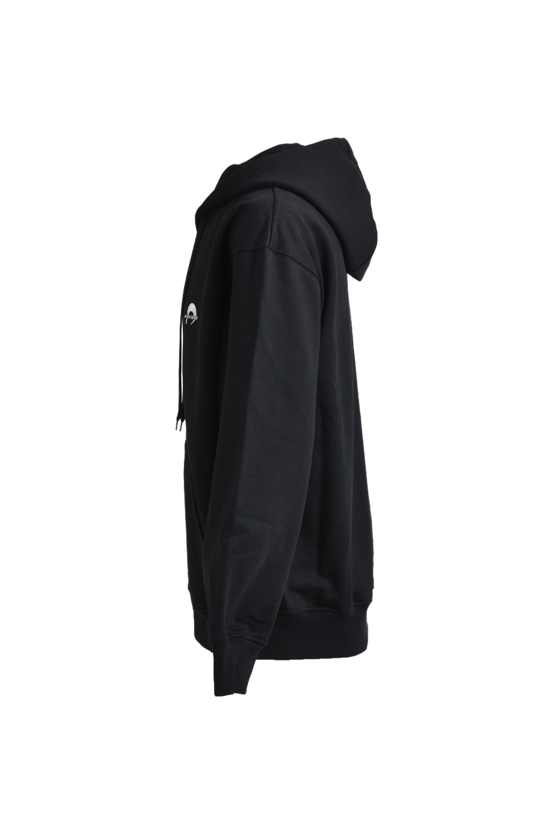 MOON LOGO FLEECE ZIPPED HOODIE / BLK