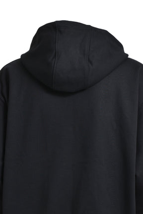 MOON LOGO FLEECE ZIPPED HOODIE / BLK