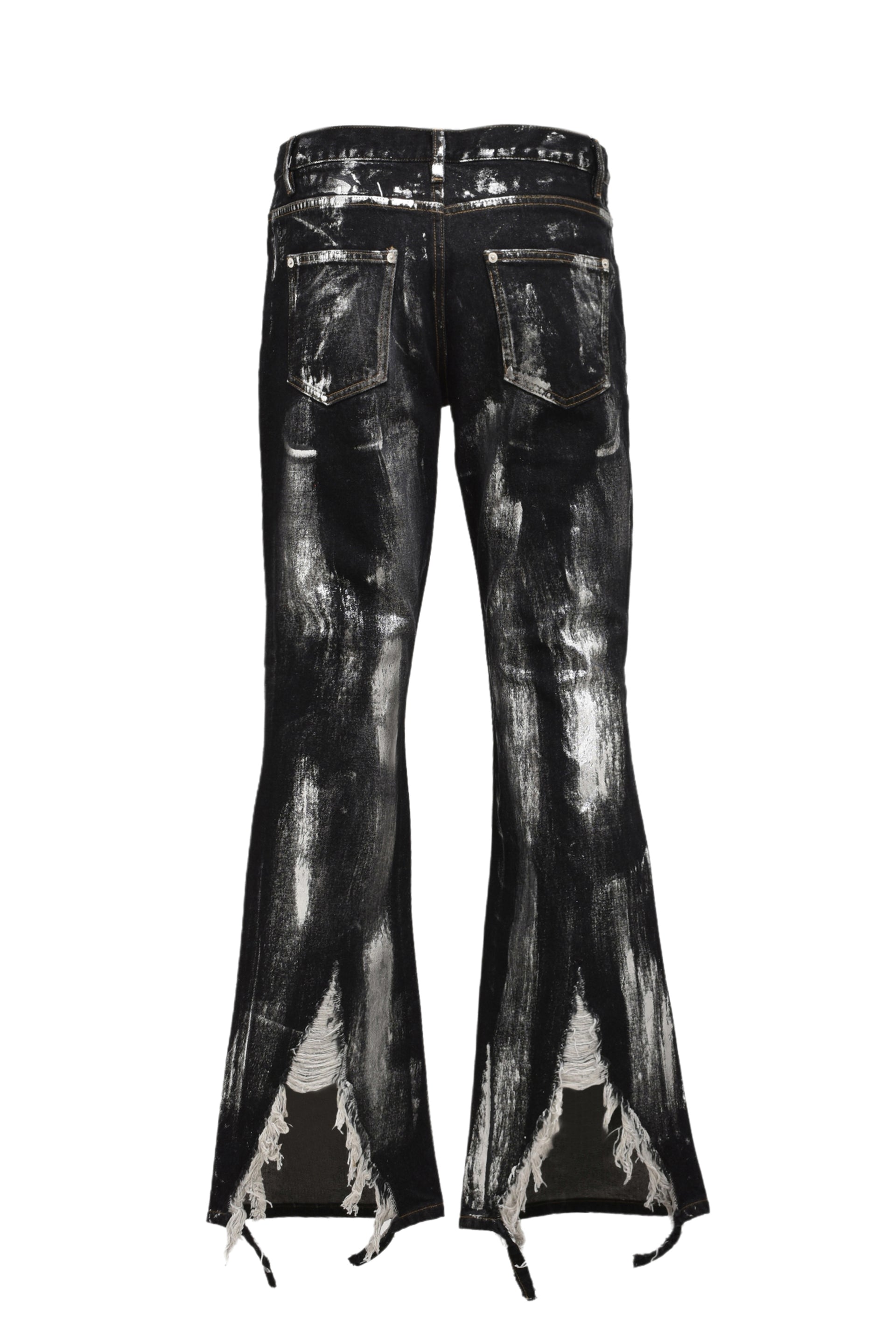 CRASH COATING DENIM PANTS / SIL