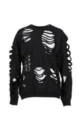 DISTRESSED CREWNECK / BLACK