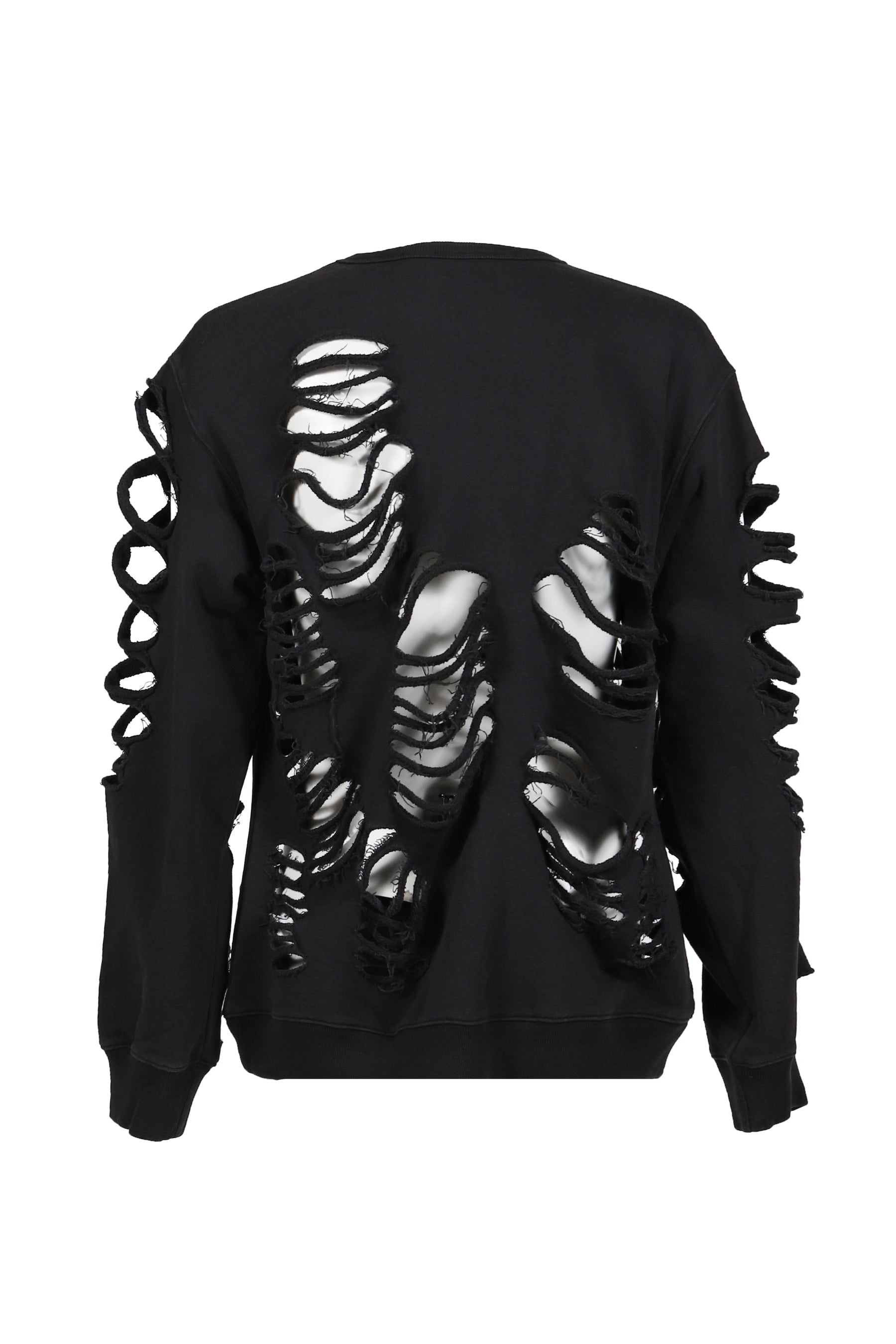 DISTRESSED CREWNECK / BLACK