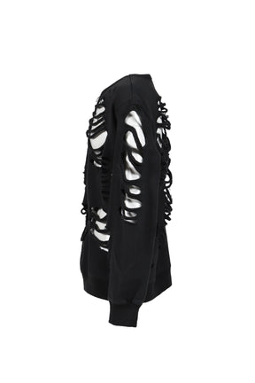 DISTRESSED CREWNECK / BLACK