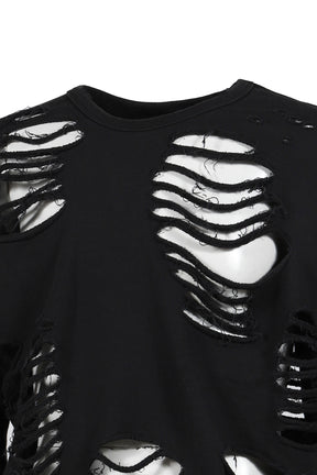 DISTRESSED CREWNECK / BLACK