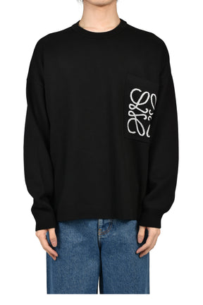 ANAGRAM POCKET SWEATER / BLK WHT