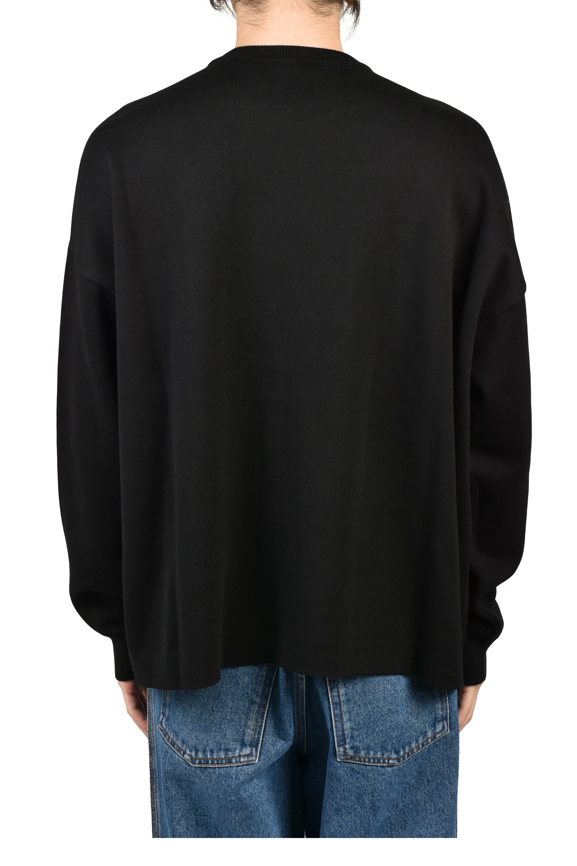 ANAGRAM POCKET SWEATER / BLK WHT