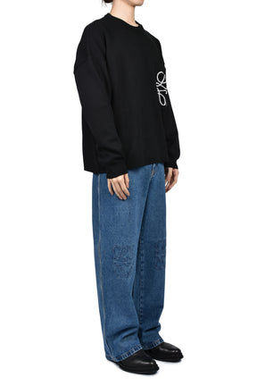 ANAGRAM POCKET SWEATER / BLK WHT