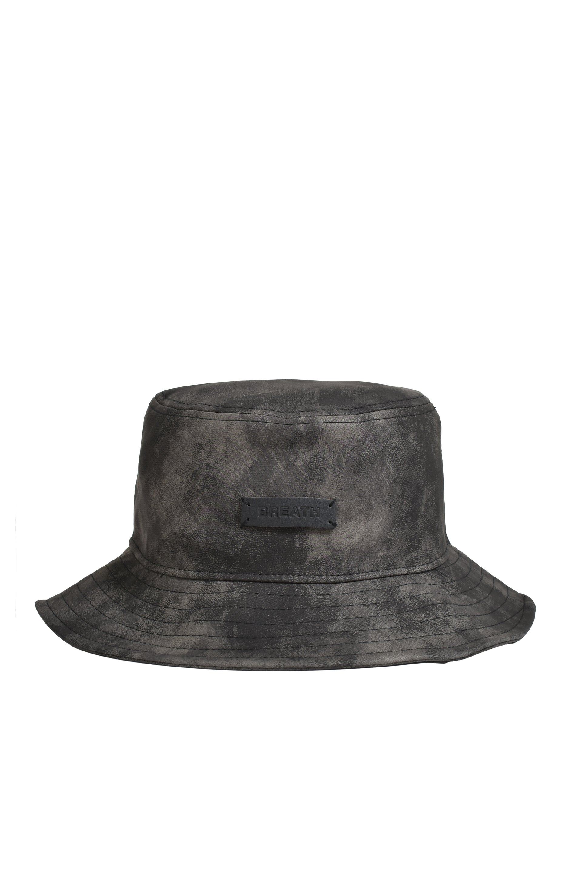BREATH FAUX LEATHER HAT / BLK