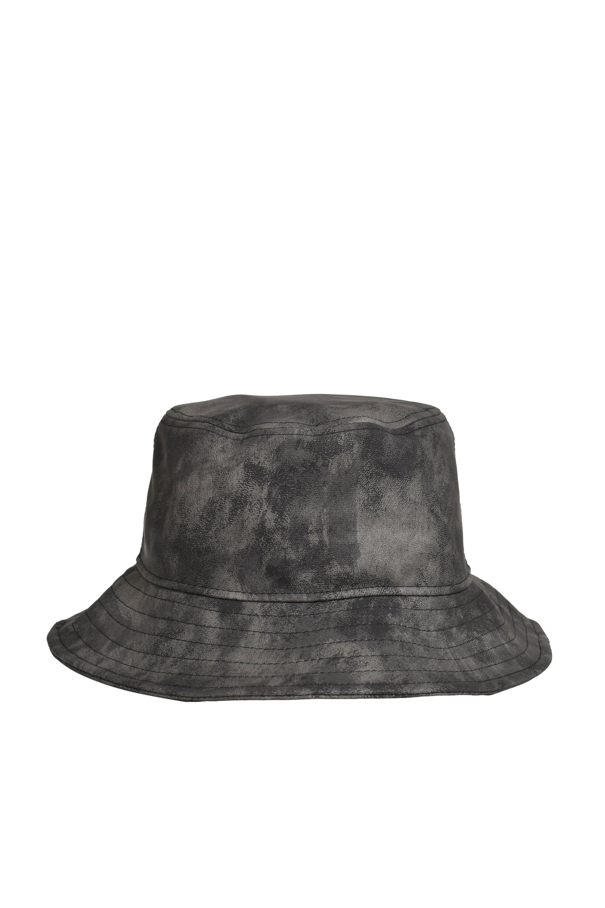 FAUX LEATHER HAT / BLK