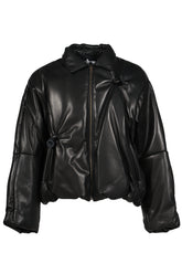 INFLATED BALLOON LEATHER JACKET / BLK