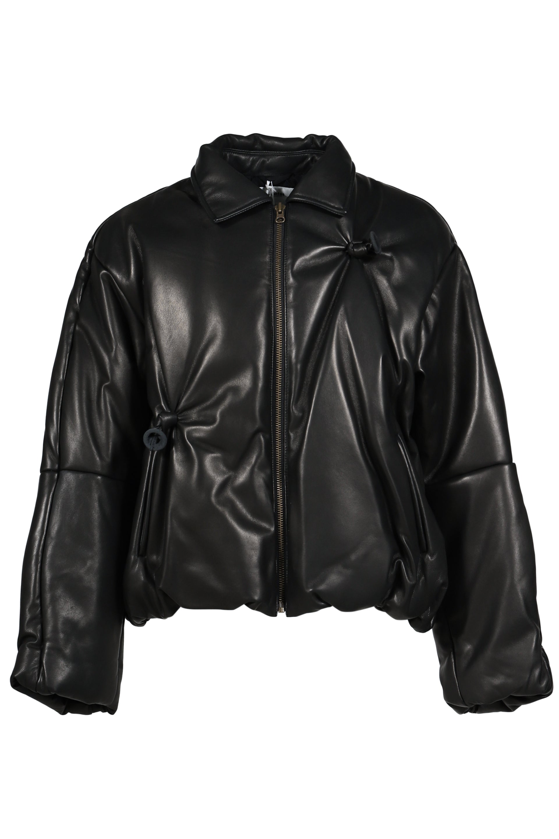 INFLATED BALLOON LEATHER JACKET / BLK