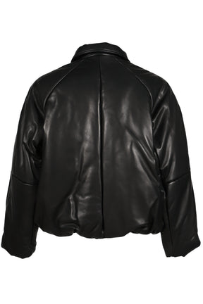 INFLATED BALLOON LEATHER JACKET / BLK