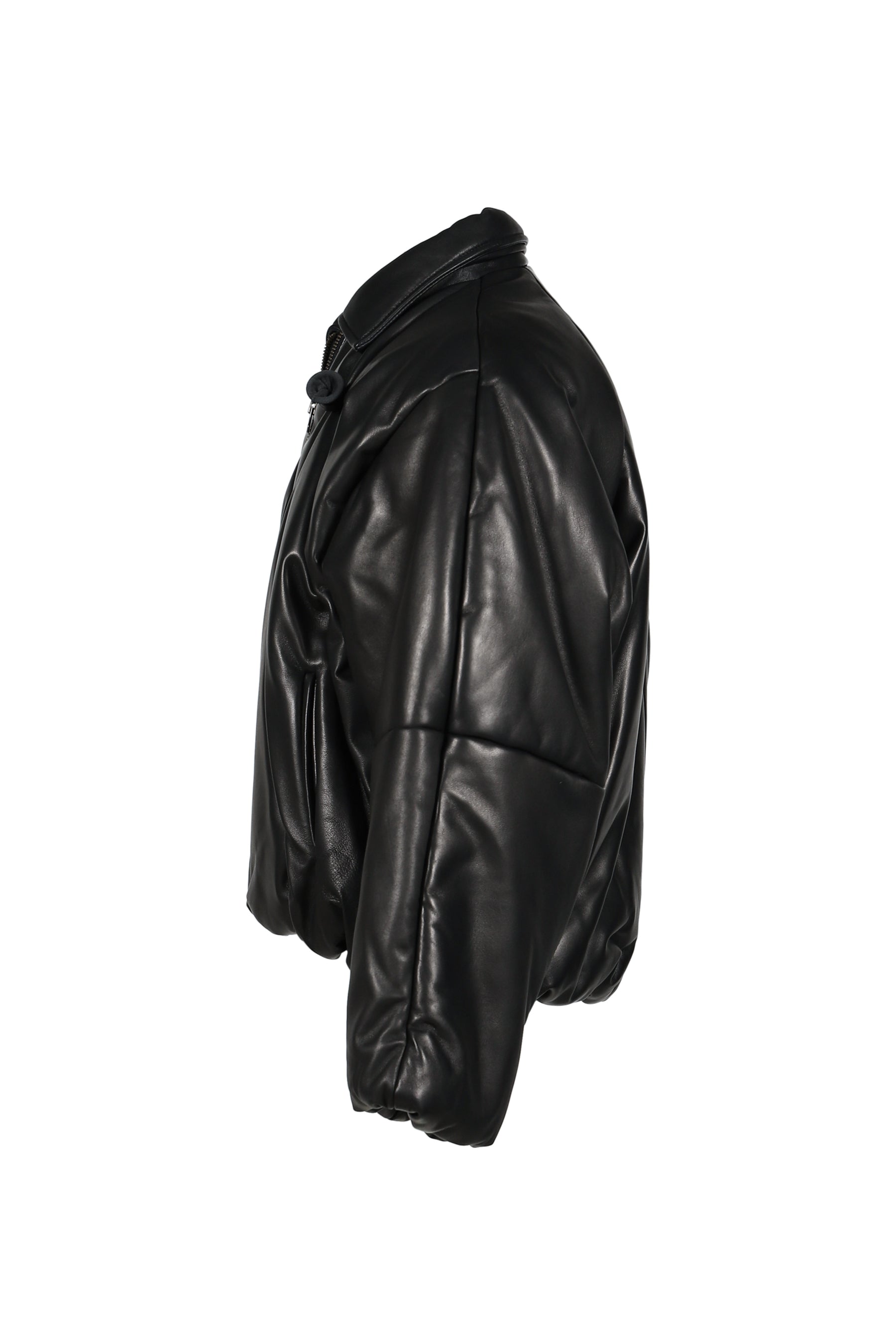 INFLATED BALLOON LEATHER JACKET / BLK