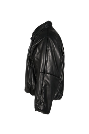 INFLATED BALLOON LEATHER JACKET / BLK