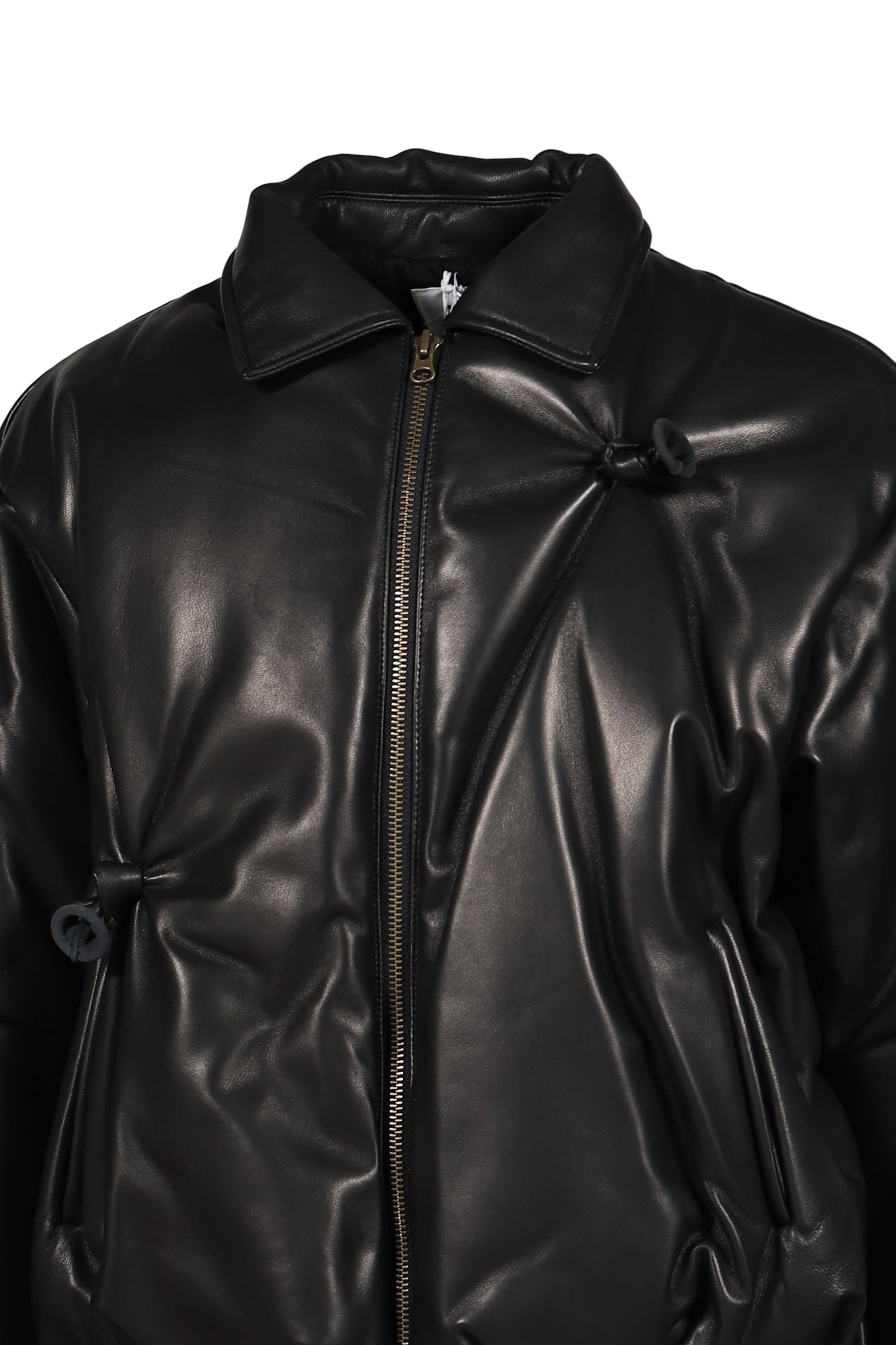 INFLATED BALLOON LEATHER JACKET / BLK
