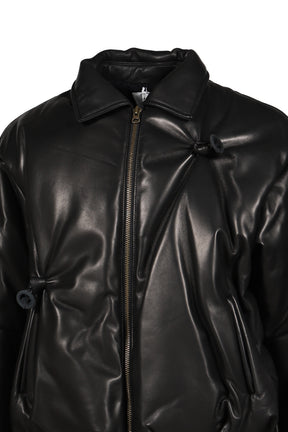 INFLATED BALLOON LEATHER JACKET / BLK