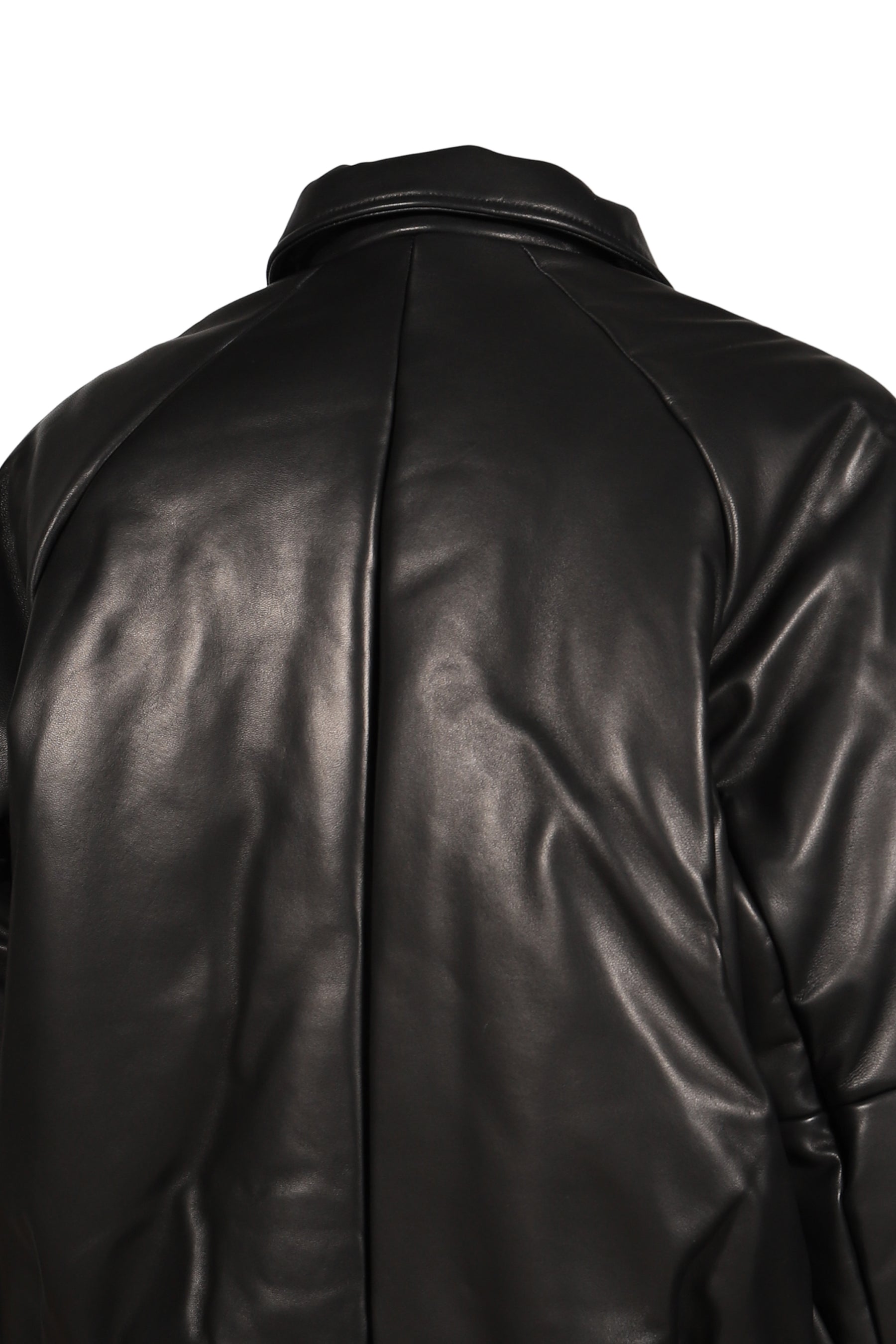 INFLATED BALLOON LEATHER JACKET / BLK