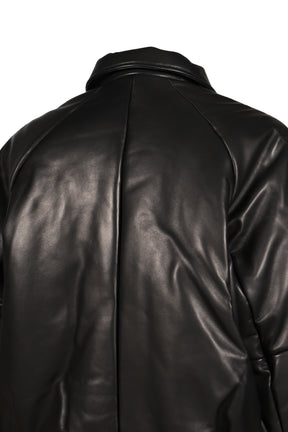 INFLATED BALLOON LEATHER JACKET / BLK
