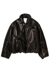 INFLATED BALLOON LEATHER JACKET / BLK