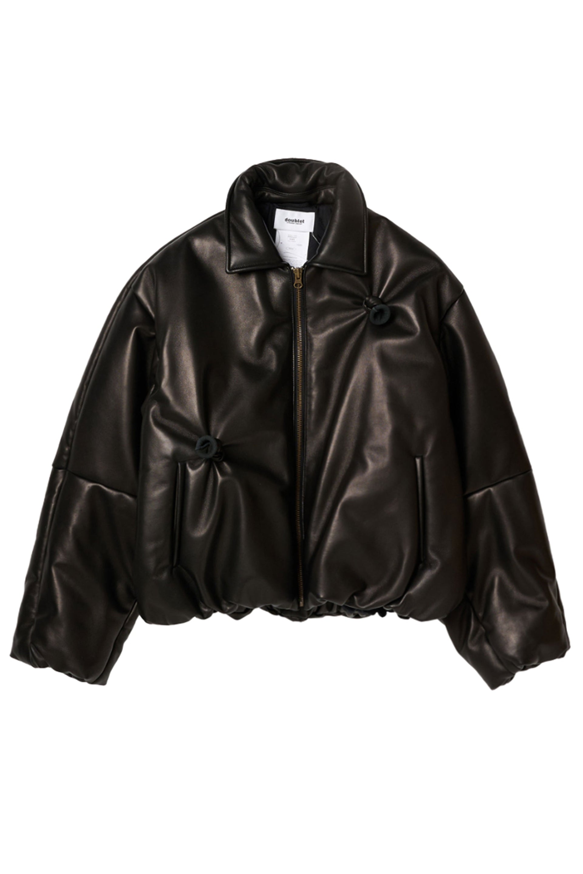 INFLATED BALLOON LEATHER JACKET / BLK