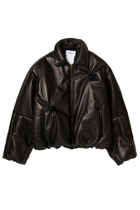 INFLATED BALLOON LEATHER JACKET / BLK