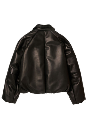 INFLATED BALLOON LEATHER JACKET / BLK