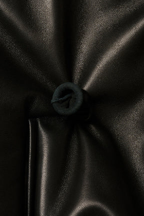 INFLATED BALLOON LEATHER JACKET / BLK
