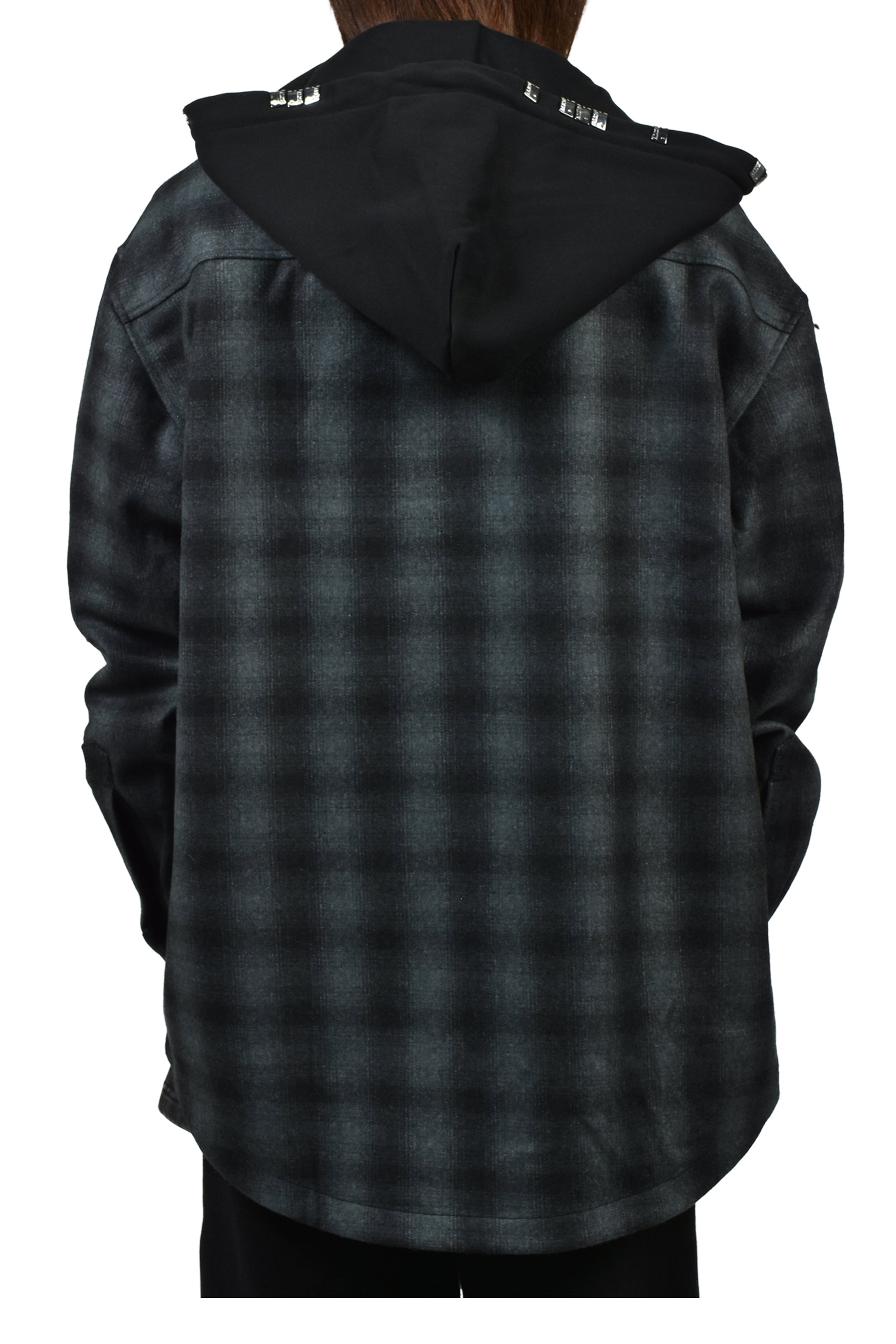 OVERSIZE HOODED FLANNEL SHIRT / CHA