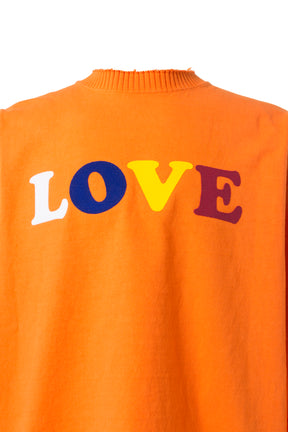 Perfect ribs BASIC LONG SLEEVE T-SHIRTS "LOVE" / ORG