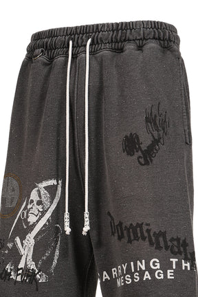 CARRY THE MESSAGE SWEAT SHORT / BLK