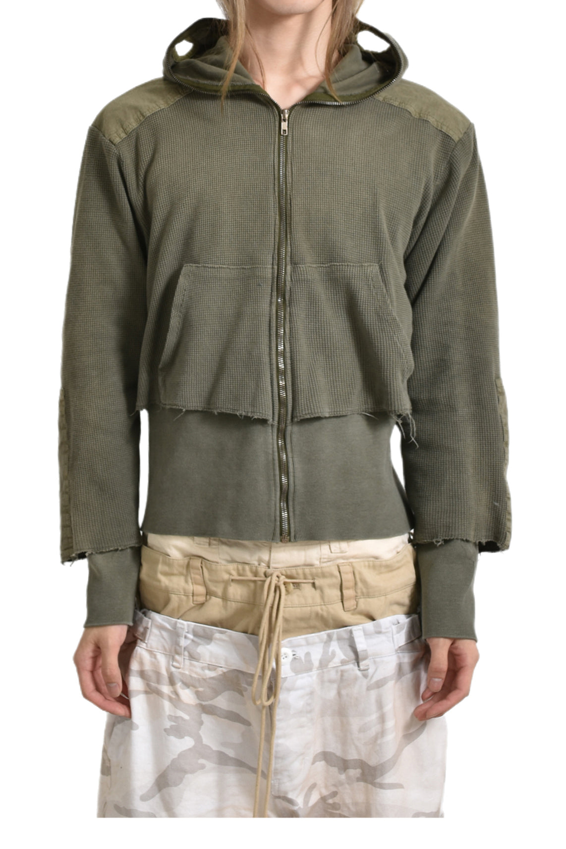 PROJECT G/R GIMP WAFFLE THERMAL ZIP HOODIE / KHA