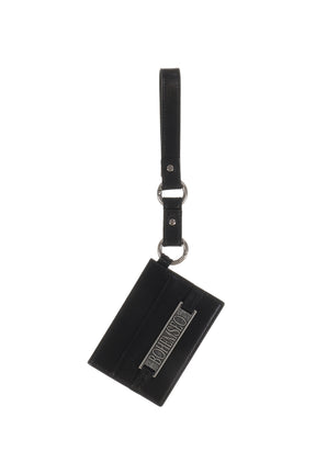 LEATHER STRAP CARD HOLDER / BLK
