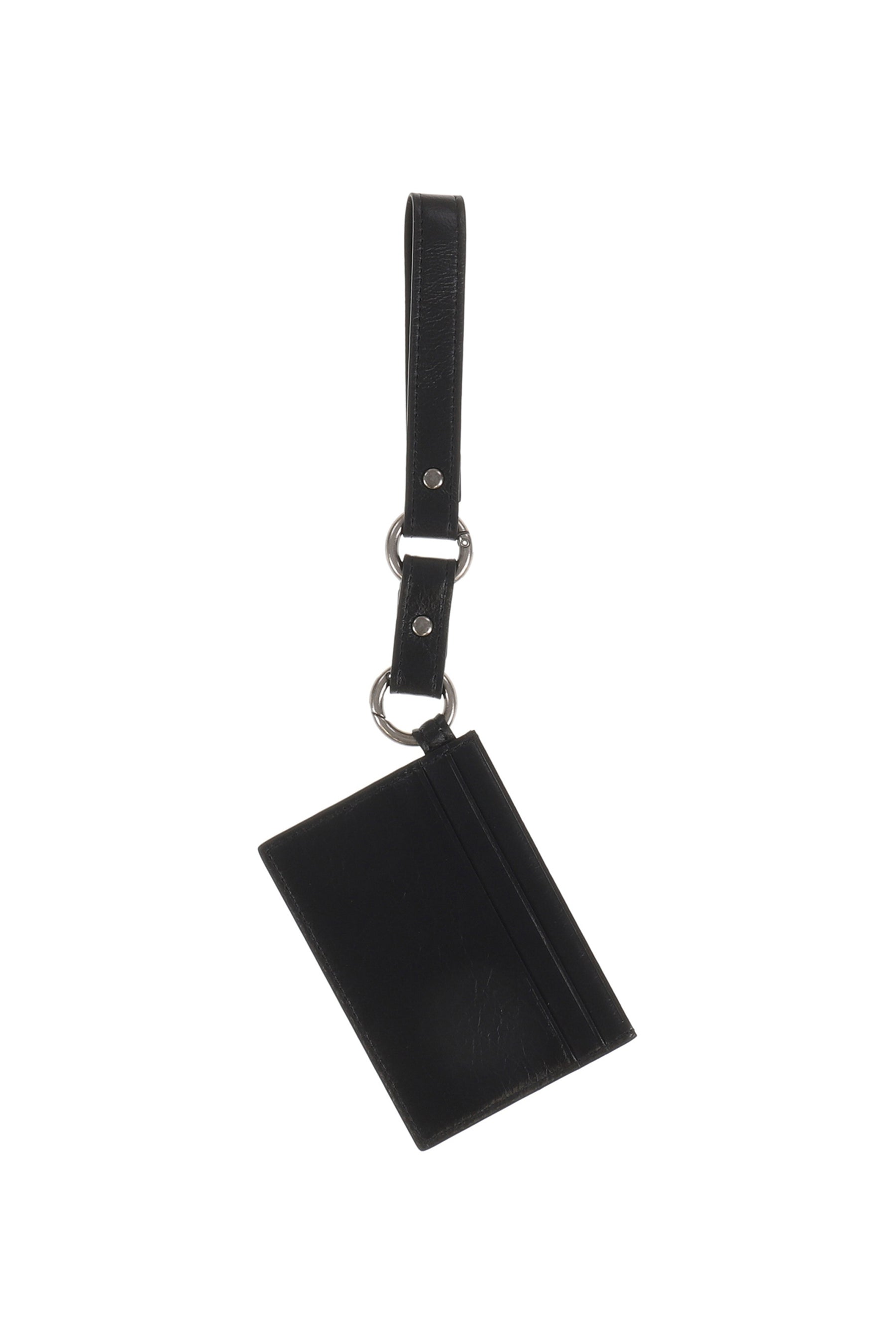 LEATHER STRAP CARD HOLDER / BLK