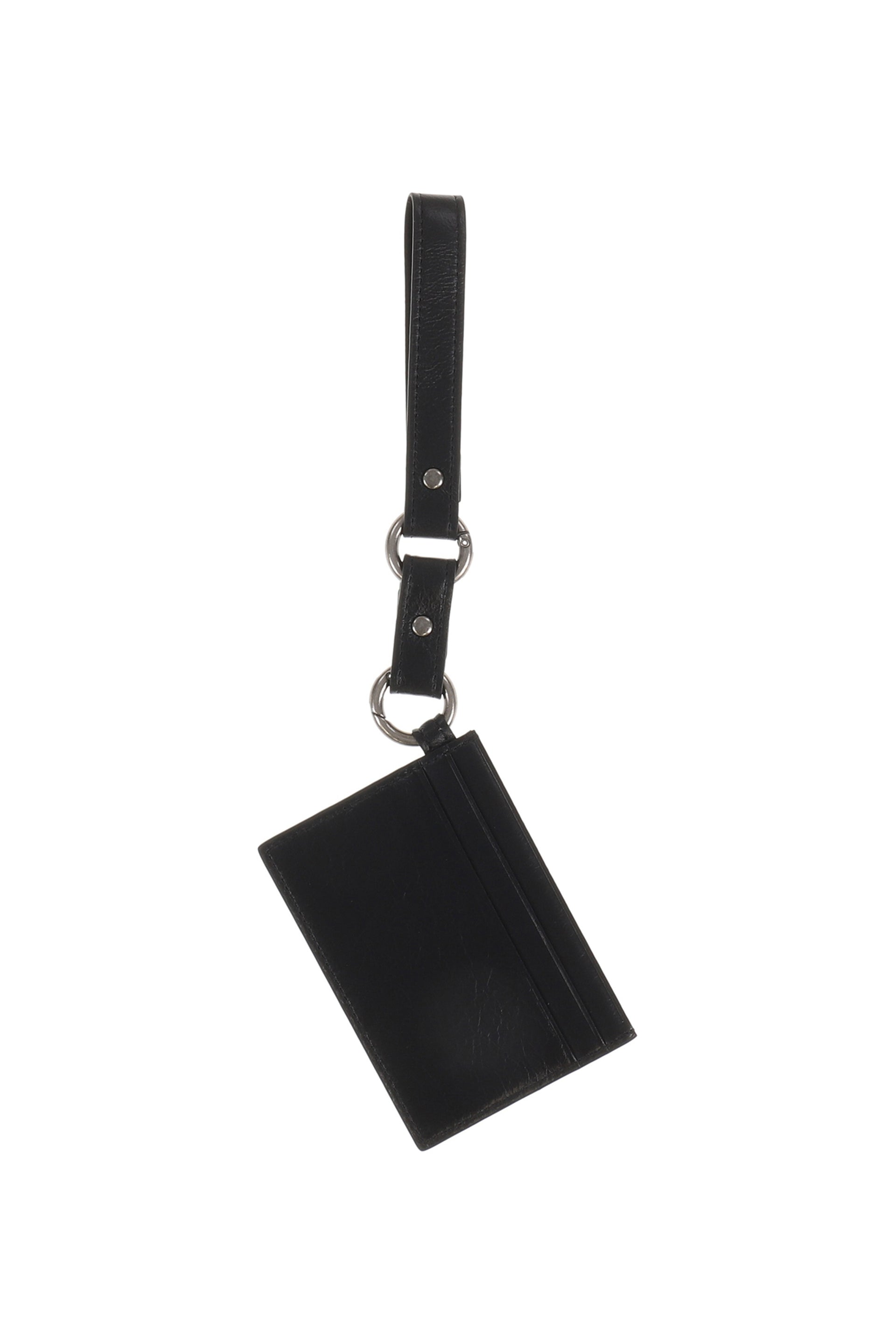 LEATHER STRAP CARD HOLDER / BLK