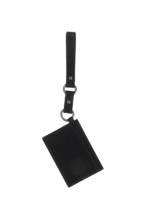 LEATHER STRAP CARD HOLDER / BLK