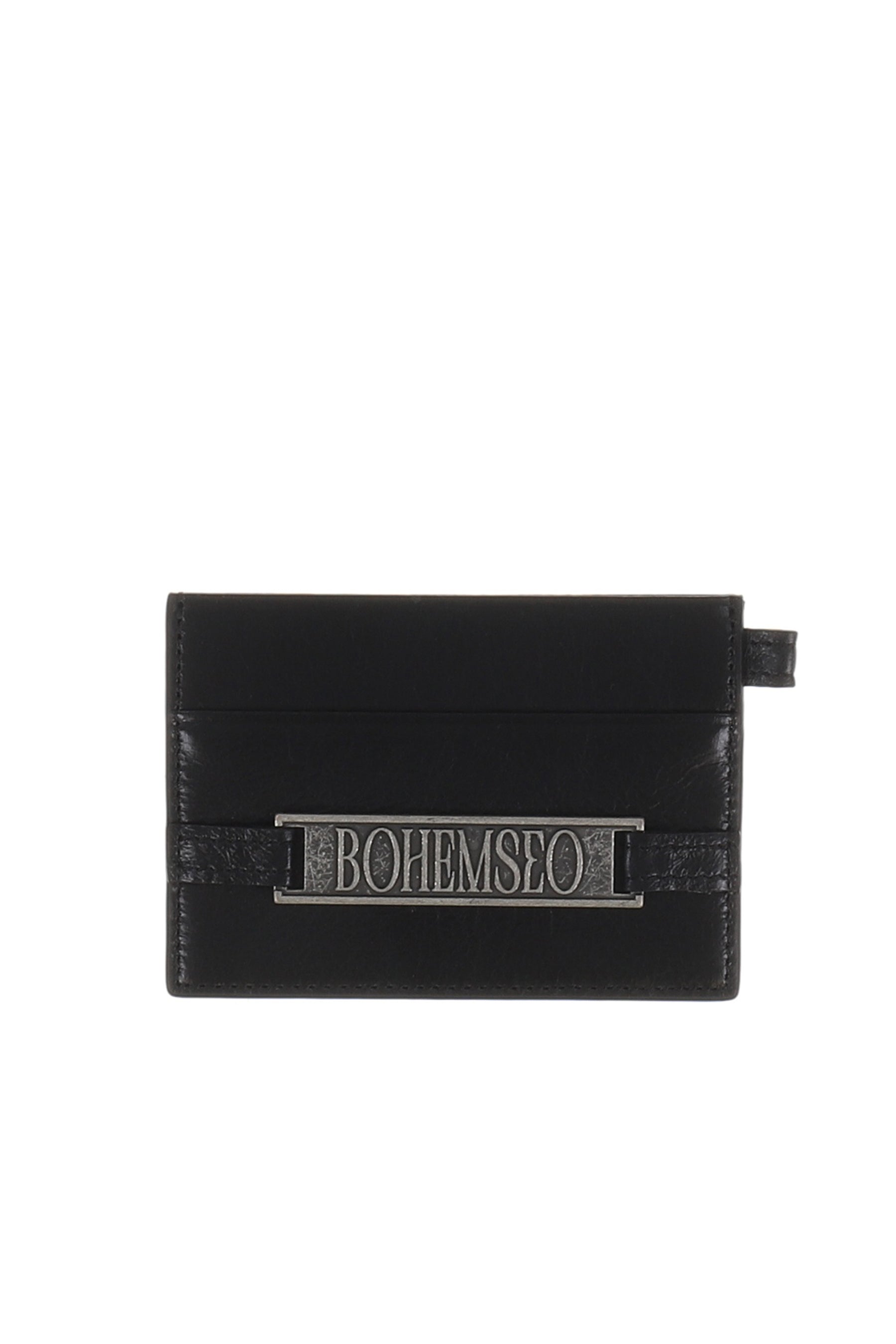 LEATHER STRAP CARD HOLDER / BLK