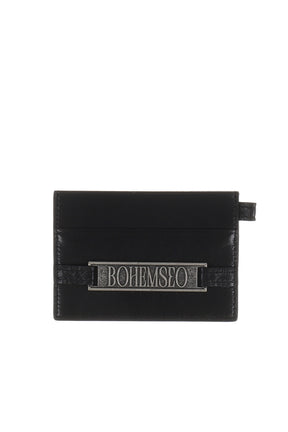 LEATHER STRAP CARD HOLDER / BLK