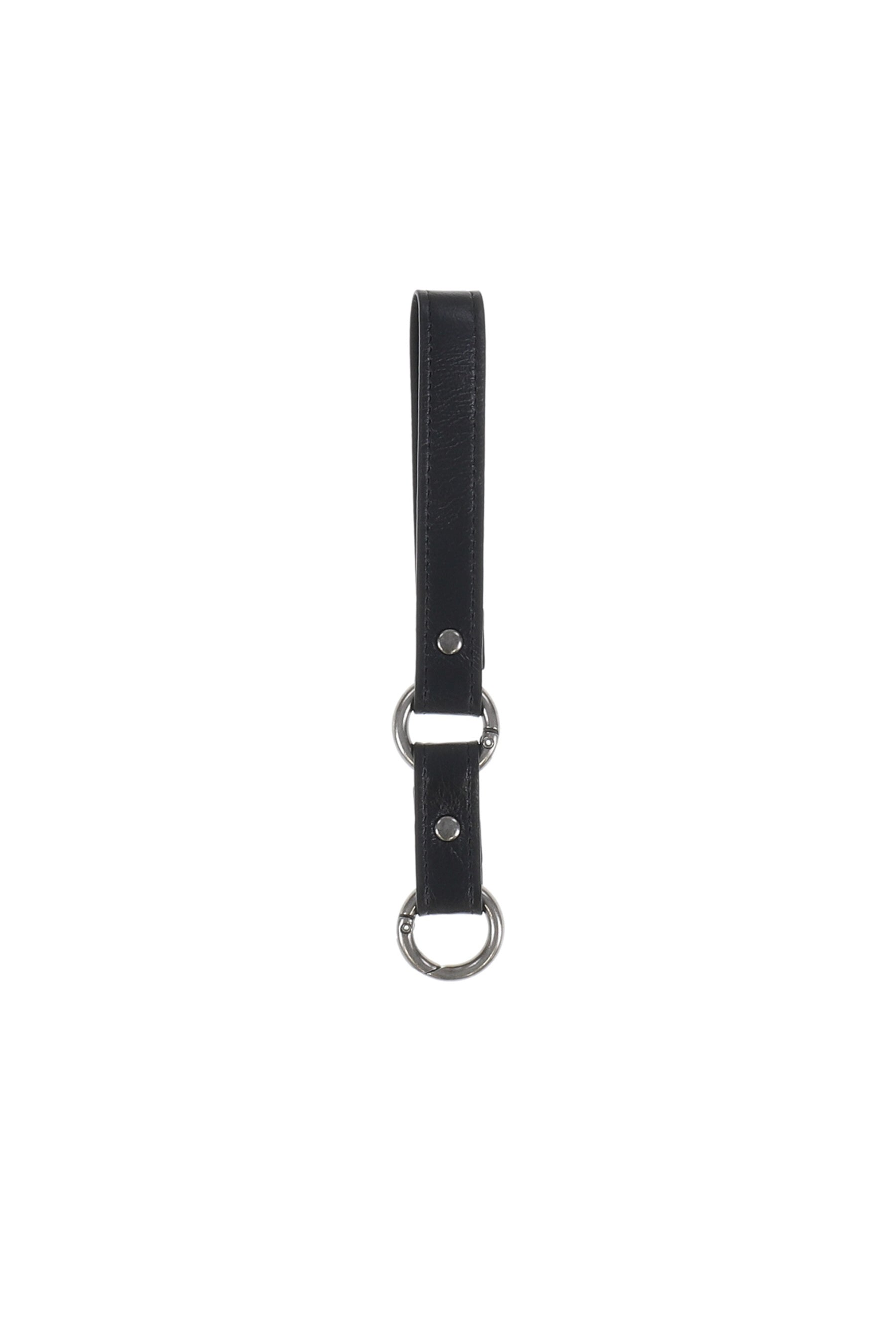 LEATHER STRAP CARD HOLDER / BLK